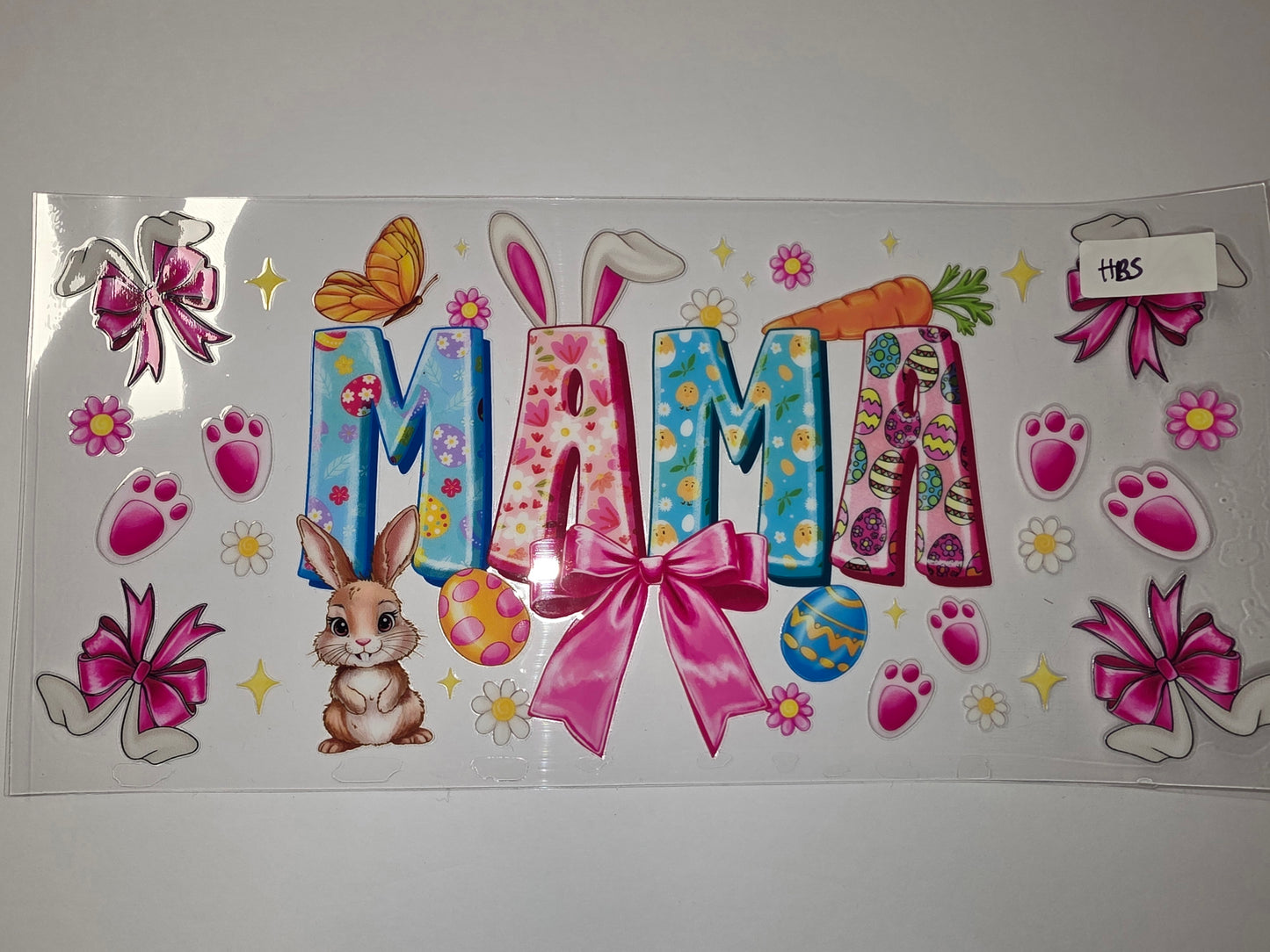 Easter Mama Tumbler Wrap - Bunny, Eggs, Flowers, Pink & Blue