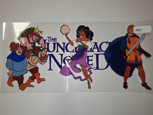 The Hunchback of Notre Dame Characters Tumbler Wrap | Esmeralda, Quasimodo, Phoebus | Vibrant Cartoon Design