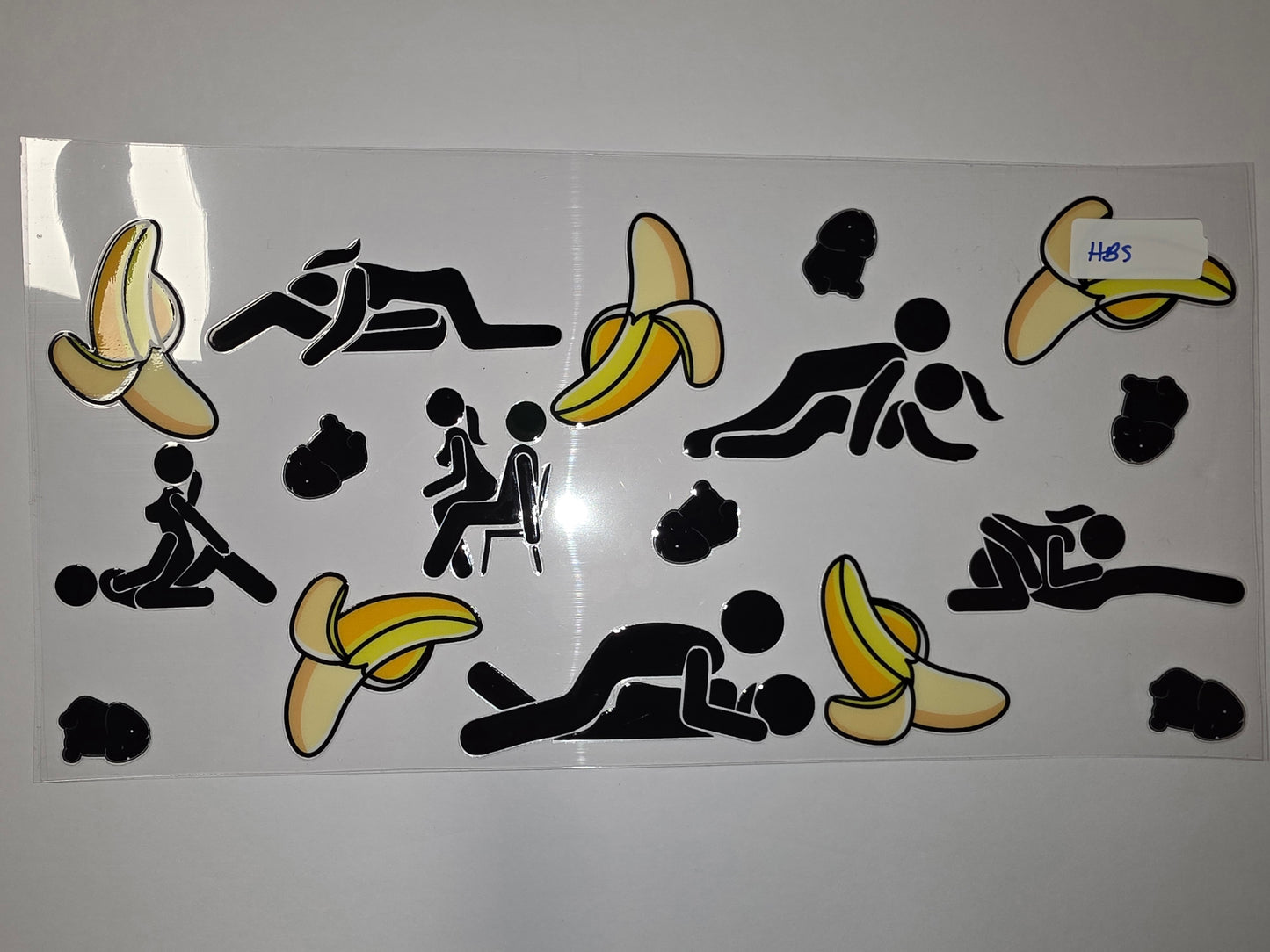 Naughty Stick Figure & Banana Tumbler Wrap | Adult Humor Drinkware Design