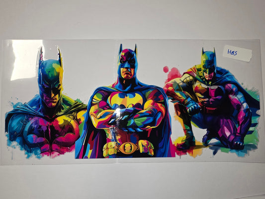 Vibrant Geometric Batman Tumbler Wrap - Bold Superhero Art for Cups