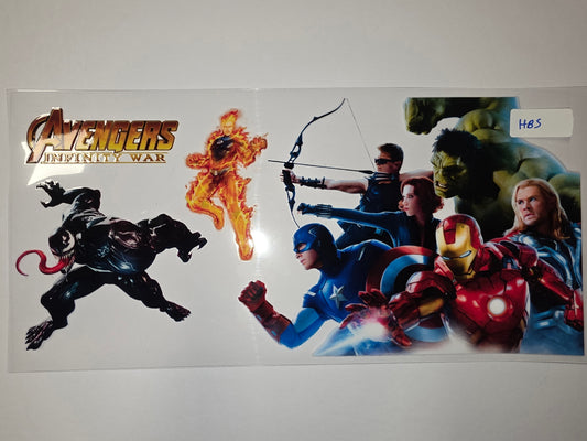 Avengers Infinity War Tumbler Wrap - Featuring Iron Man, Hulk, Thor, Captain America, Black Widow, Hawkeye, Venom & Human Torch