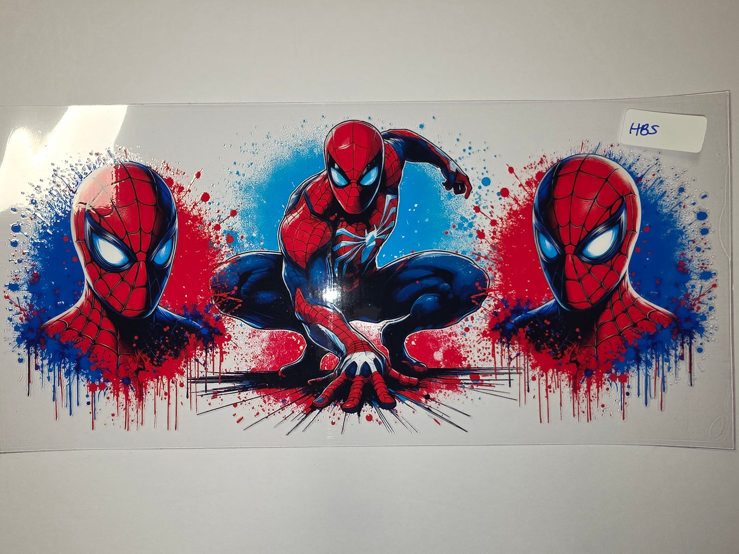 Spider-Man Splatter Tumbler Wrap - Red, Blue, Dynamic Action Design