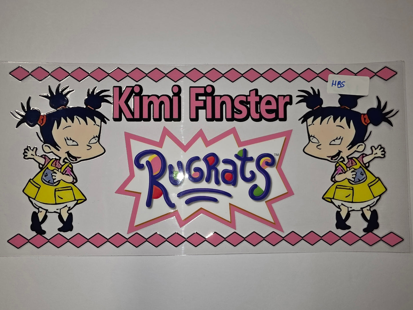 Kimi Finster Rugrats Tumbler Wrap - Pink Diamond Pattern & Yellow Dress Design