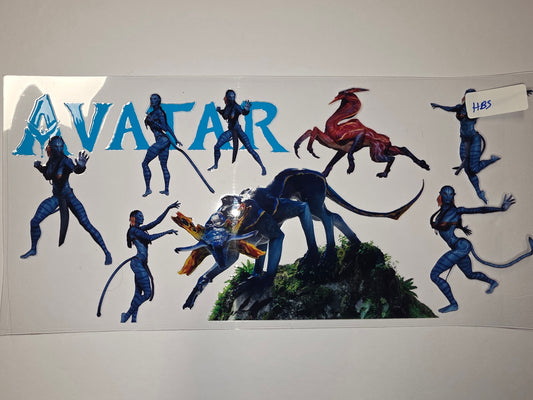 Avatar Na'vi & Creatures Tumbler Wrap - Blue & Red Fantasy Design