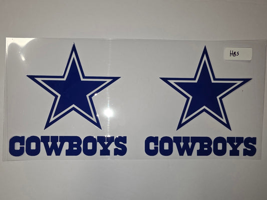 Dallas Cowboys Blue Star & "Cowboys" Tumbler Wrap - Sports Fan Drinkware Decal