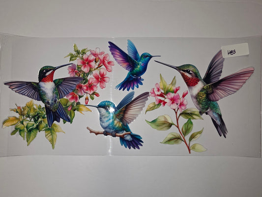 Vibrant Hummingbird & Floral Tumbler Wrap - Watercolor Style