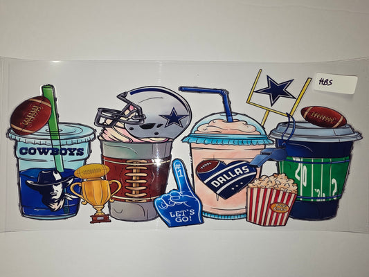 Dallas Football Fan Tumbler Wrap - Cowboys Themed Drinkware Design