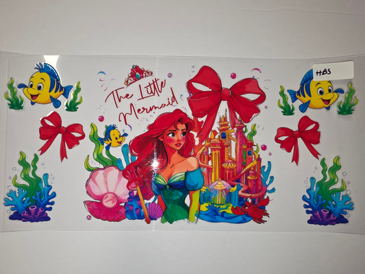 The Little Mermaid Ariel Castle Sublimation Tumbler Wrap | Disney Princess Drinkware Design