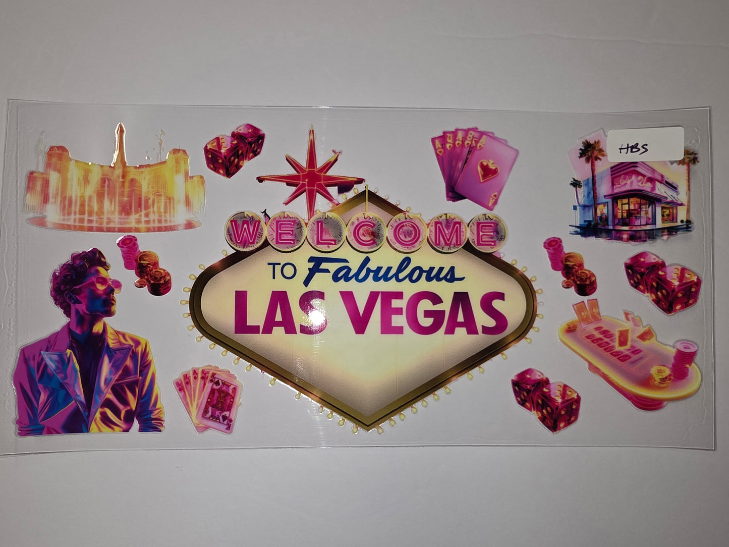 Welcome to Fabulous Las Vegas Tumbler Wrap | Neon Casino & Gambling Theme | Pink & Gold