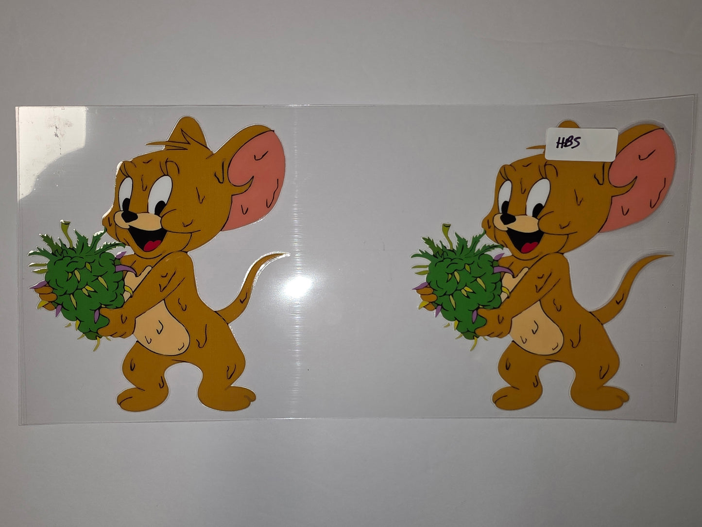 Cartoon Mouse Holding Green Bud Tumbler Wrap | Fun Character Drinkware Design