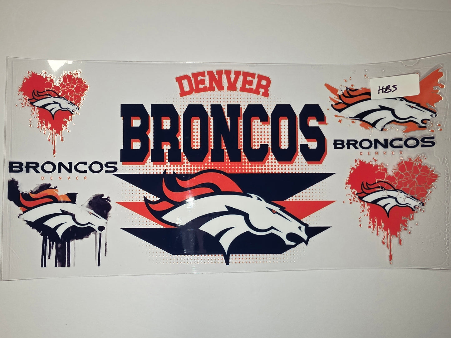 Denver Broncos Tumbler Wrap - Orange, Navy Blue, White - Sports Fan Design