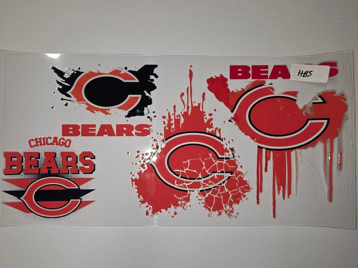 Chicago Bears Tumbler Wrap - Red, Black, White Splatter & Drip Designs