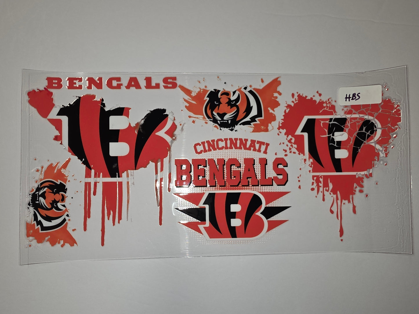 Cincinnati Bengals Tumbler Wrap - Orange, Black & Red Splatter Design