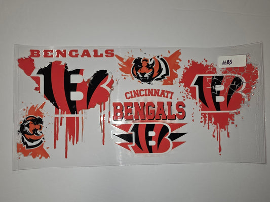 Cincinnati Bengals Tumbler Wrap - Orange, Black & Red Splatter Design