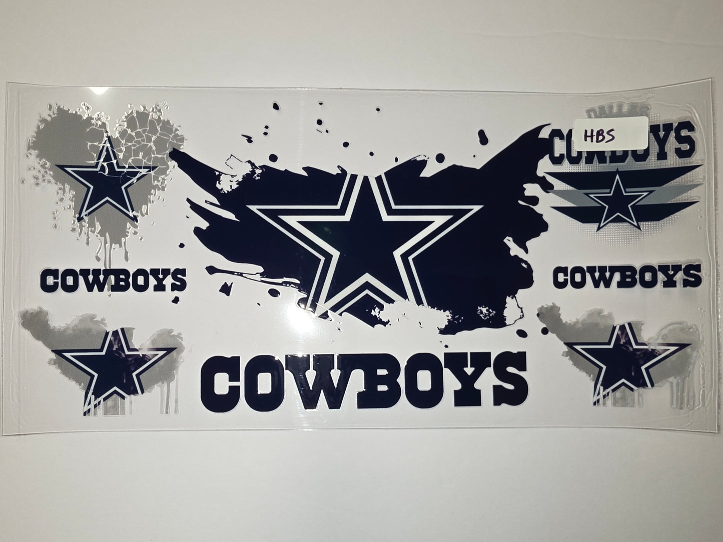 Dallas Cowboys Star & Splatter Tumbler Wrap - Navy Blue & Silver