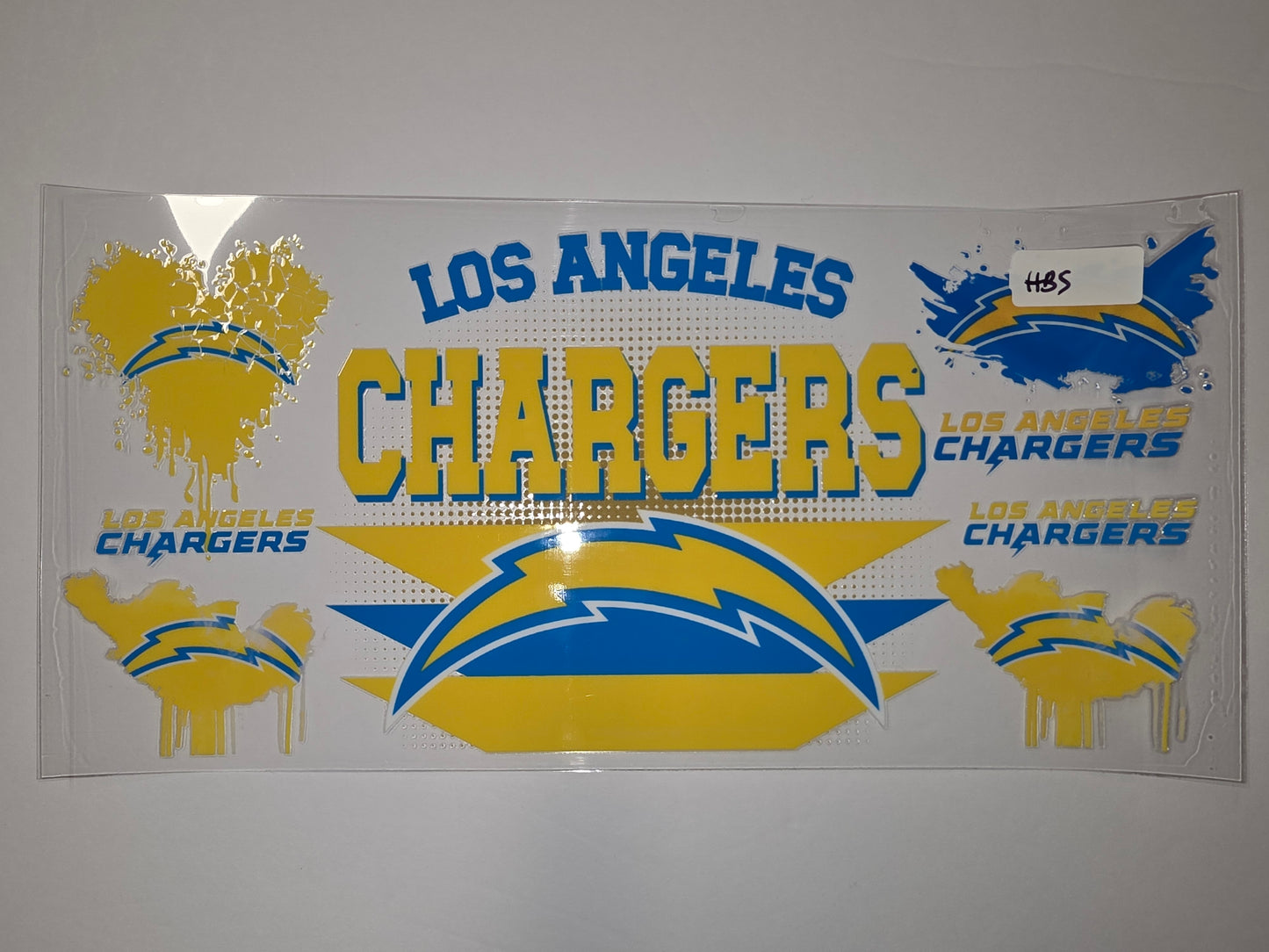 Los Angeles Chargers Blue & Yellow Lightning Bolt Tumbler Wrap | NFL Fan Drinkware