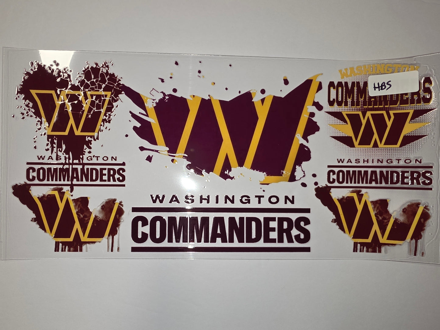 Washington Commanders Tumbler Wrap - Burgundy & Gold "W" Logo Design