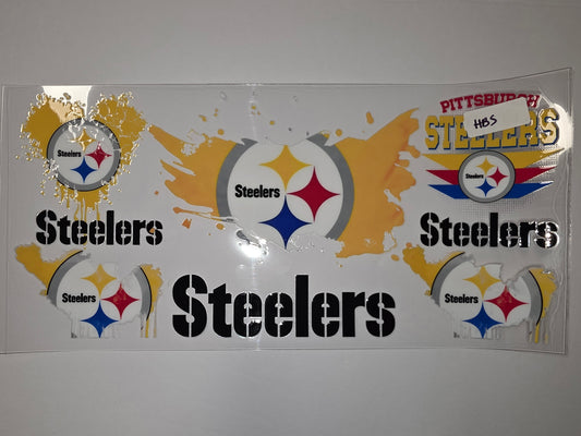 Pittsburgh Steelers Tumbler Wrap - Black, Yellow, Red, Blue - Sports Fan Design
