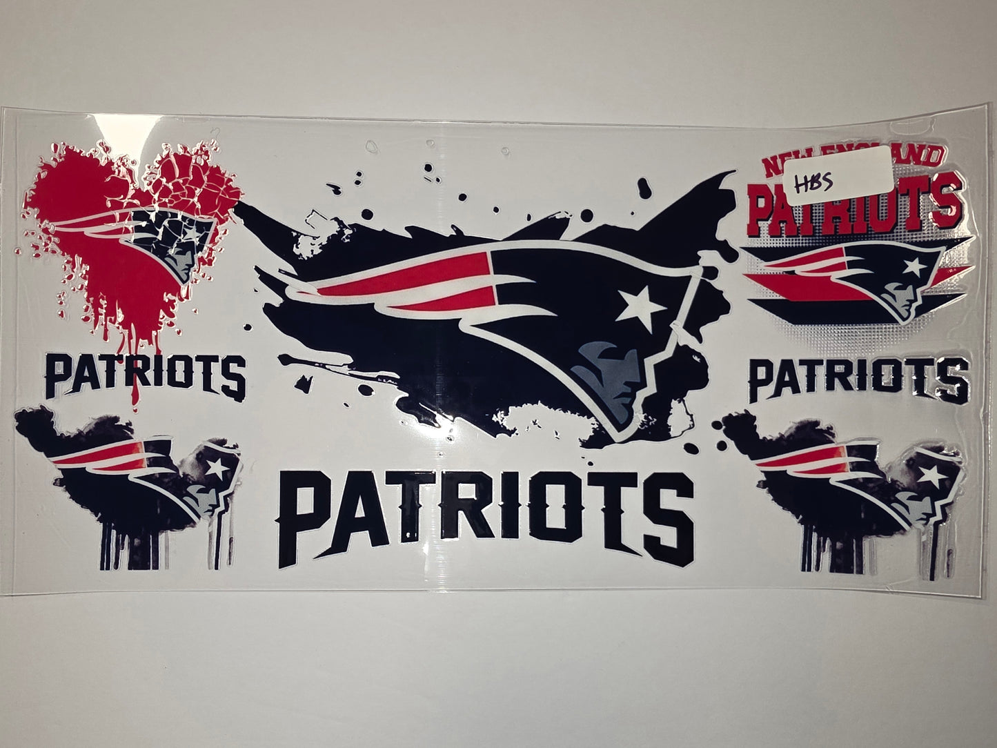 New England Patriots Tumbler Wrap - Red, White & Blue Football Fan Design
