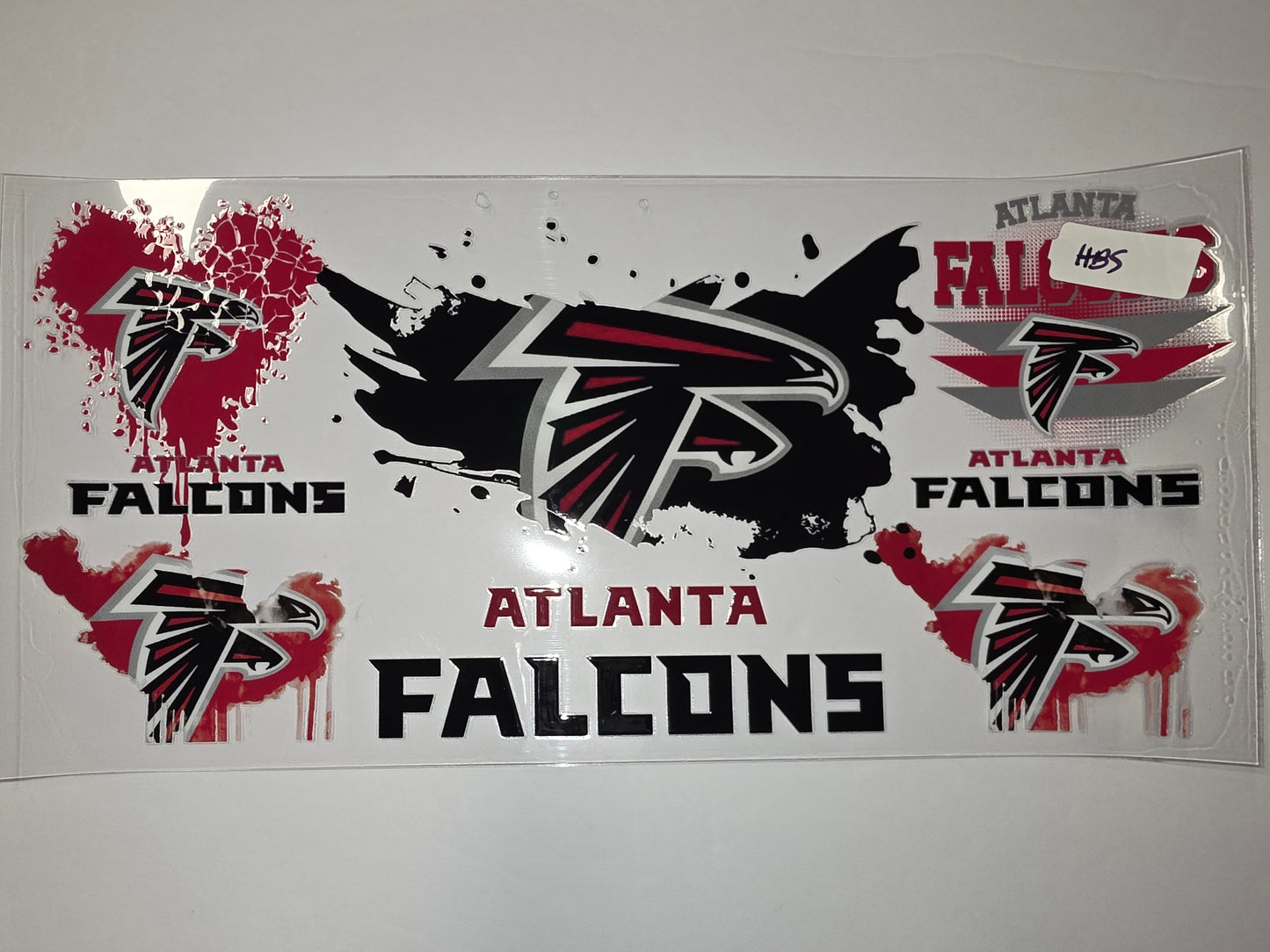 Atlanta Falcons Tumbler Wrap - Red, Black & Silver Splatter Design