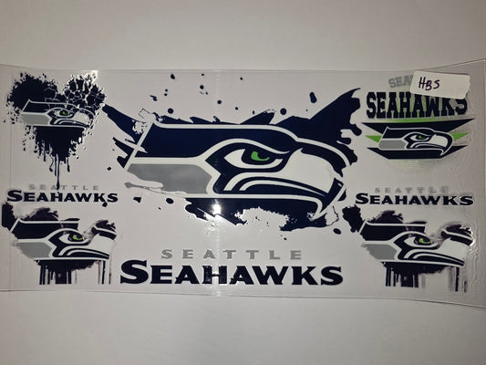 Seattle Seahawks Tumbler Wrap - Navy, Gray, Green - Sports Fan Design