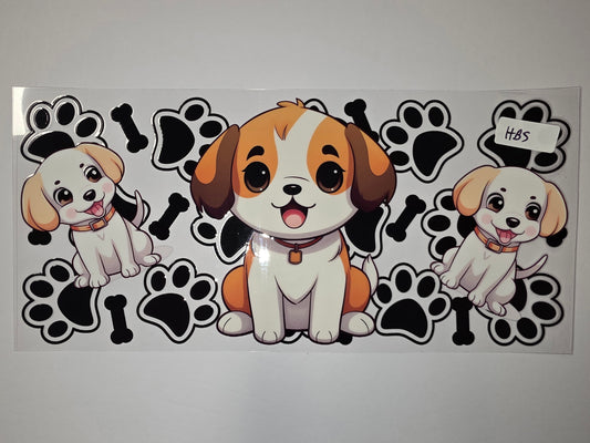 Cute Puppy Dog Paw Print Bone Tumbler Wrap | Adorable Dog Lover Gift