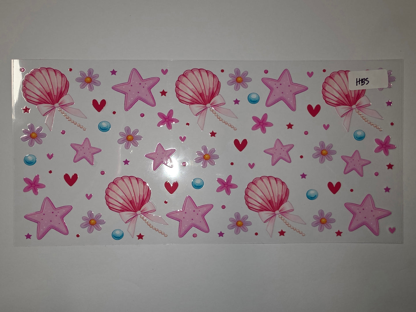 Pink Mermaid Seashell Star Flower Tumbler Wrap - Cute Ocean Theme Drinkware Design