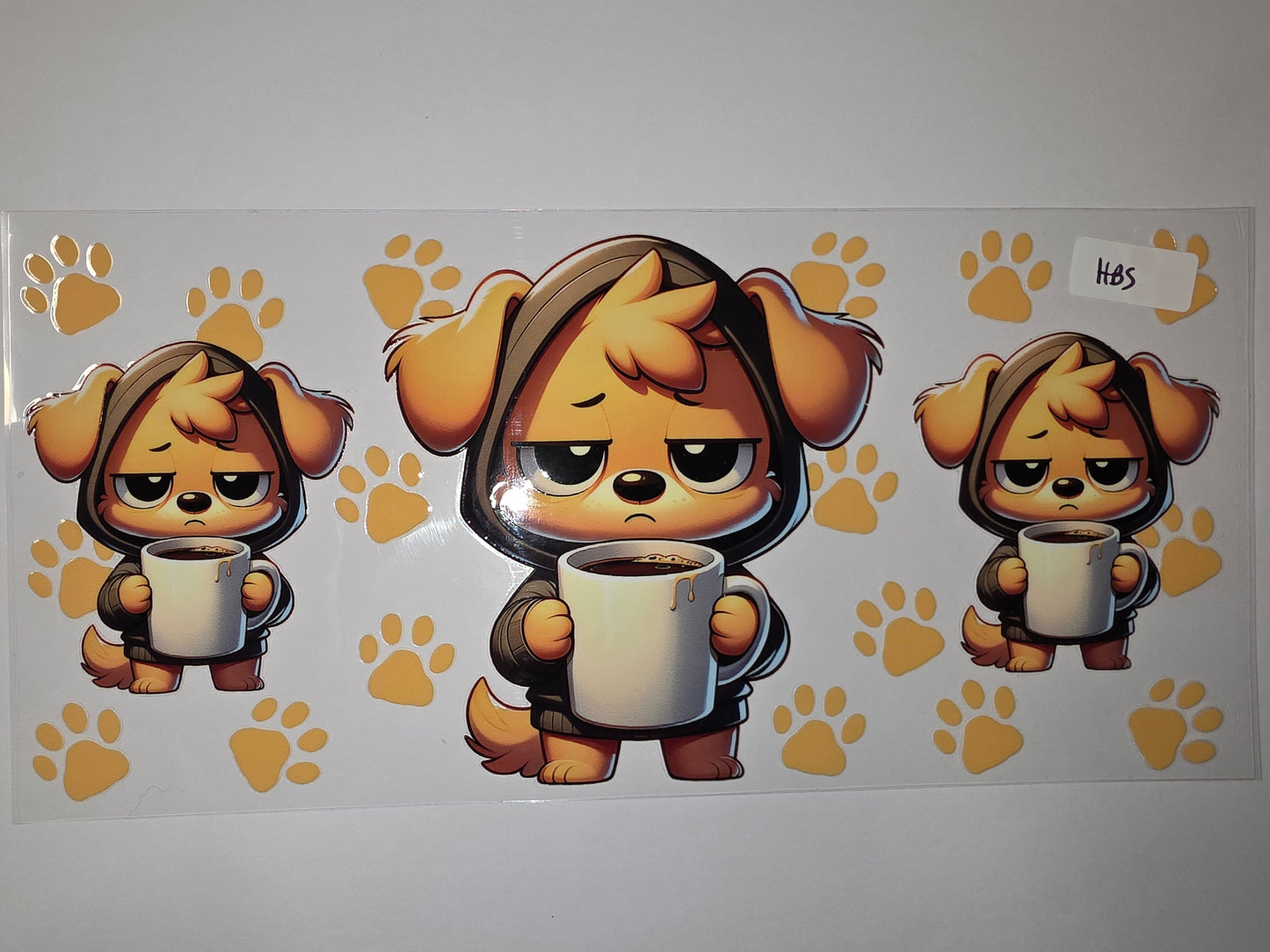 Cute Grumpy Dog Coffee Lover Tumbler Wrap | Kawaii Puppy Sublimation Design
