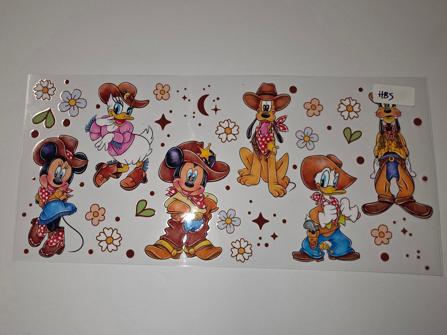 Western Cowboy Mickey Minnie Pluto Goofy Daisy Tumbler Wrap | Cute Cartoon Drinkware Design