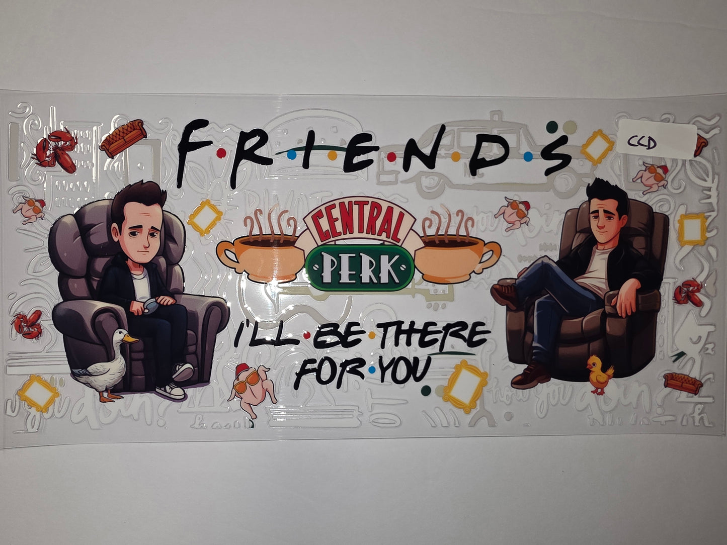 Friends TV Show Central Perk Tumbler Wrap - Cartoon Style with Iconic Elements
