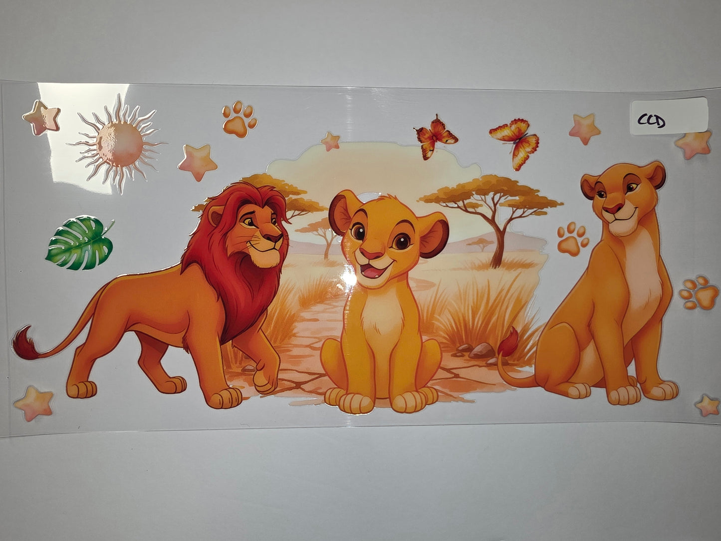 Lion King Themed Tumbler Wrap - Simba, Nala, Mufasa & Safari Scene - Kids Drinkware Design