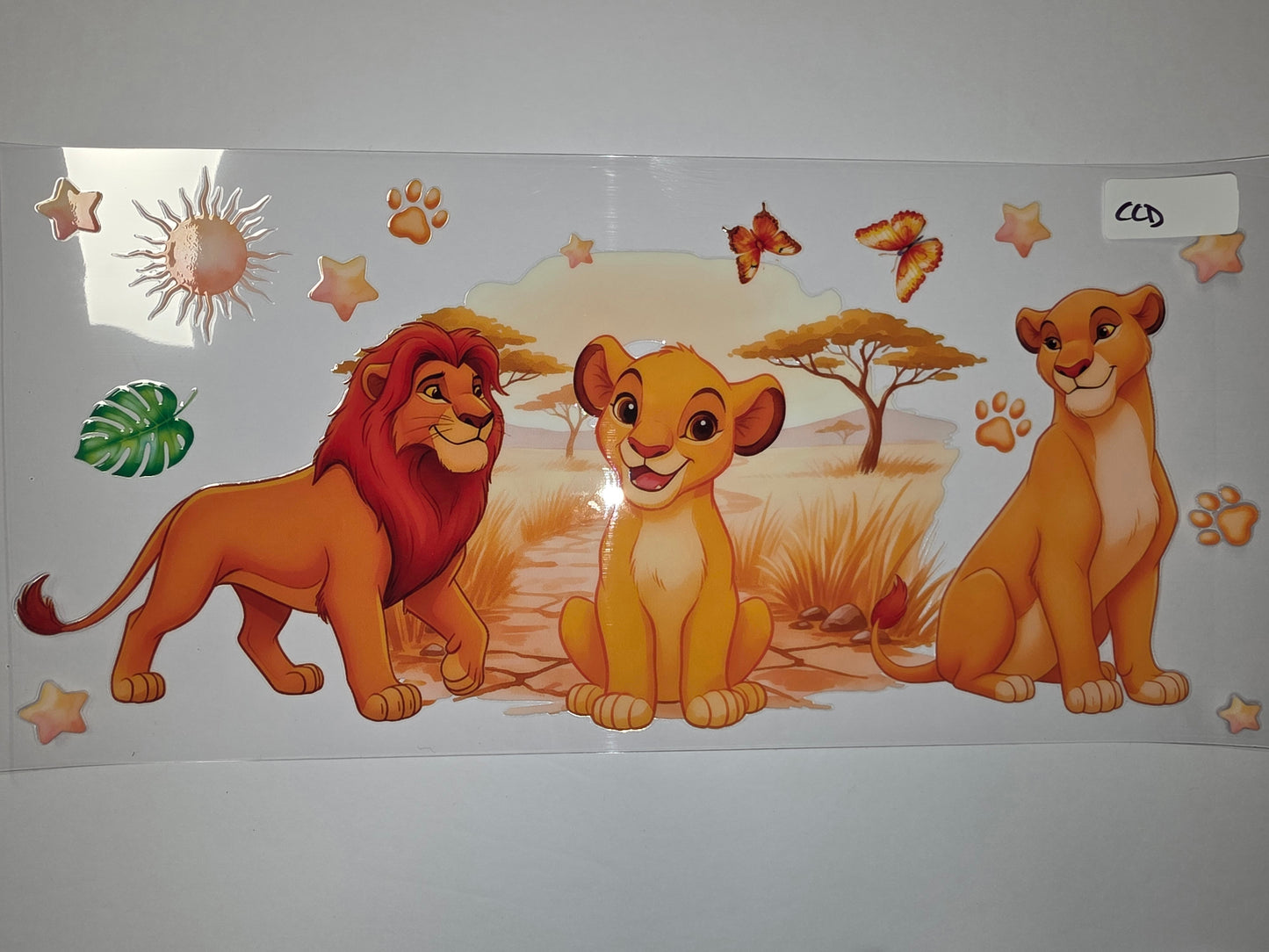 Lion King Simba Nala Mufasa Inspired Tumbler Wrap - Safari Sunset Design