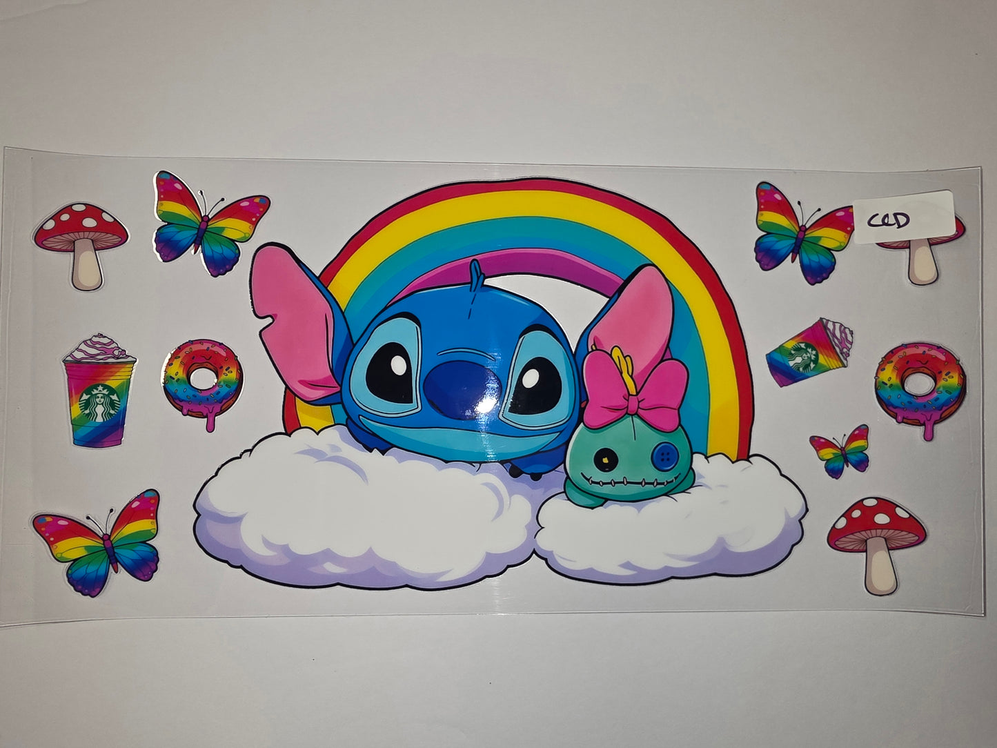 Rainbow Stitch & Angel Tumbler Wrap - Cute Cartoon & Kawaii Drinkware Design