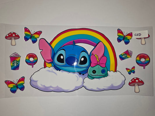 Rainbow Stitch & Angel Tumbler Wrap | Cute Kawaii Butterflies, Donuts & Mushrooms