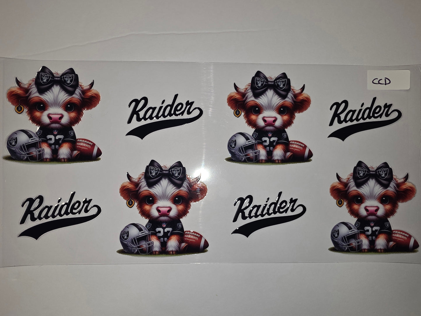 Cute Raider Cow Tumbler Wrap - Football Fan Drinkware Design