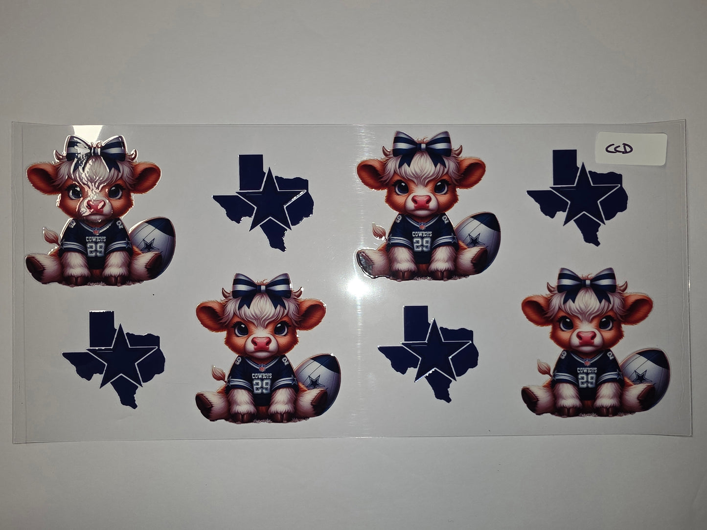 Cute Cowboys Baby Cow Tumbler Wrap - Football Fan Drinkware Design