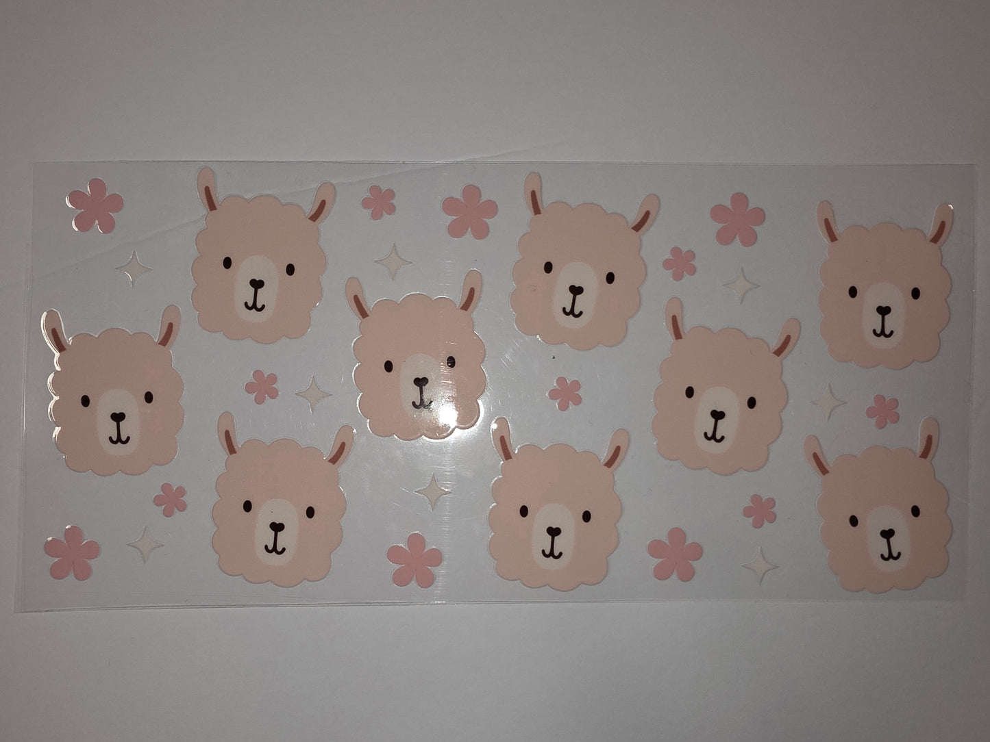 Cute Pink Llama & Flower Tumbler Wrap - Adorable Kawaii Drinkware Design