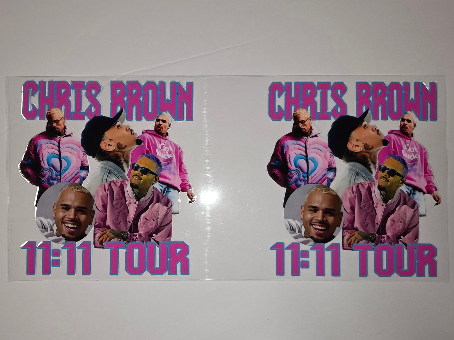 Chris Brown 11:11 Tour Tumbler Wrap | Pink & Blue Design | Music Fan Gift