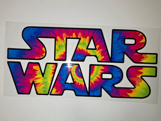Star Wars Tie-Dye Tumbler Wrap - Vibrant Rainbow Colors - Sublimation Design