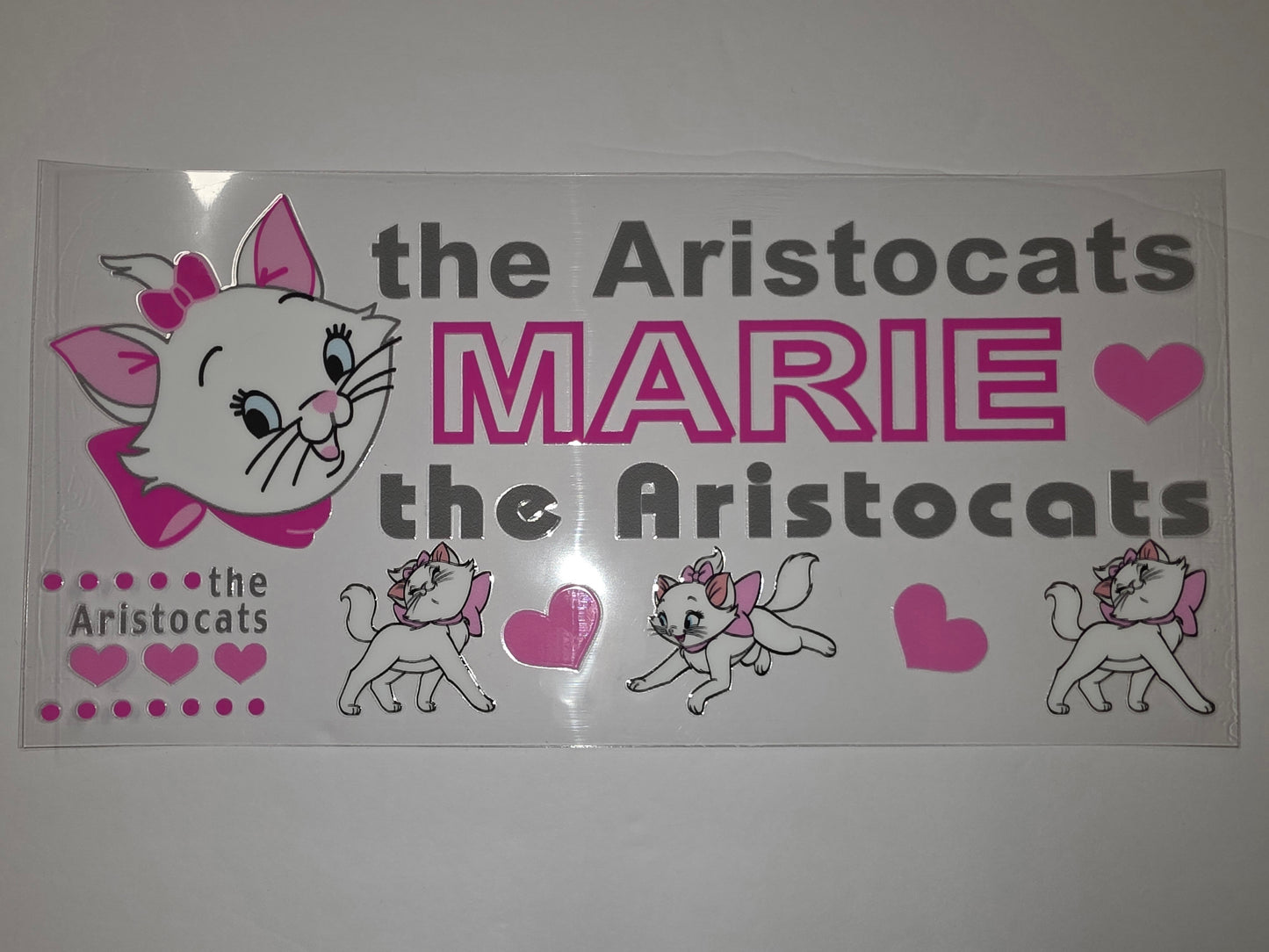 Marie The Aristocats Tumbler Wrap | Pink & White Cat Design | Cute Drinkware Decal