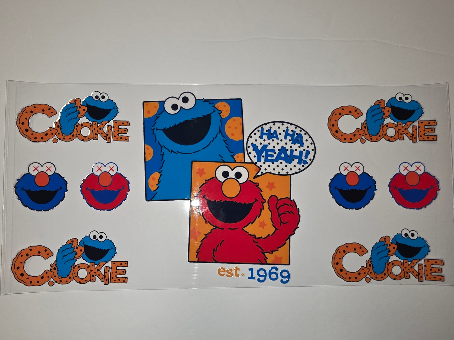 Sesame Street Elmo & Cookie Monster "Cookie" Tumbler Wrap | Blue, Red, Orange