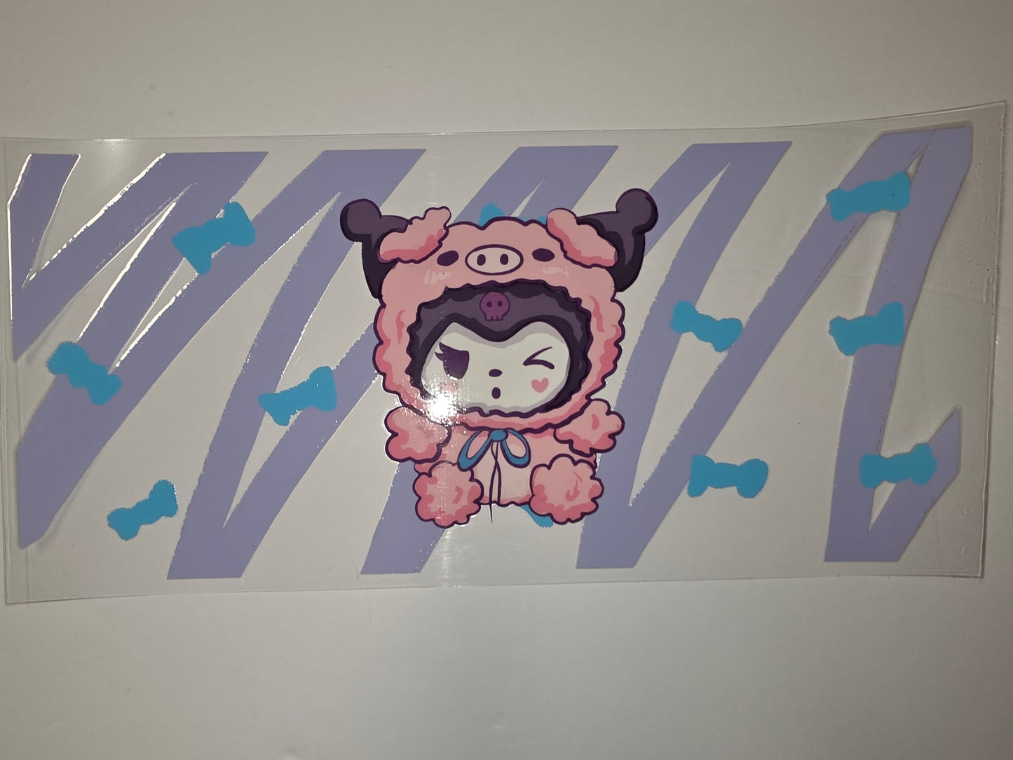 Cute Piggy Character Tumbler Wrap - Pink, Purple & Blue Candy Design