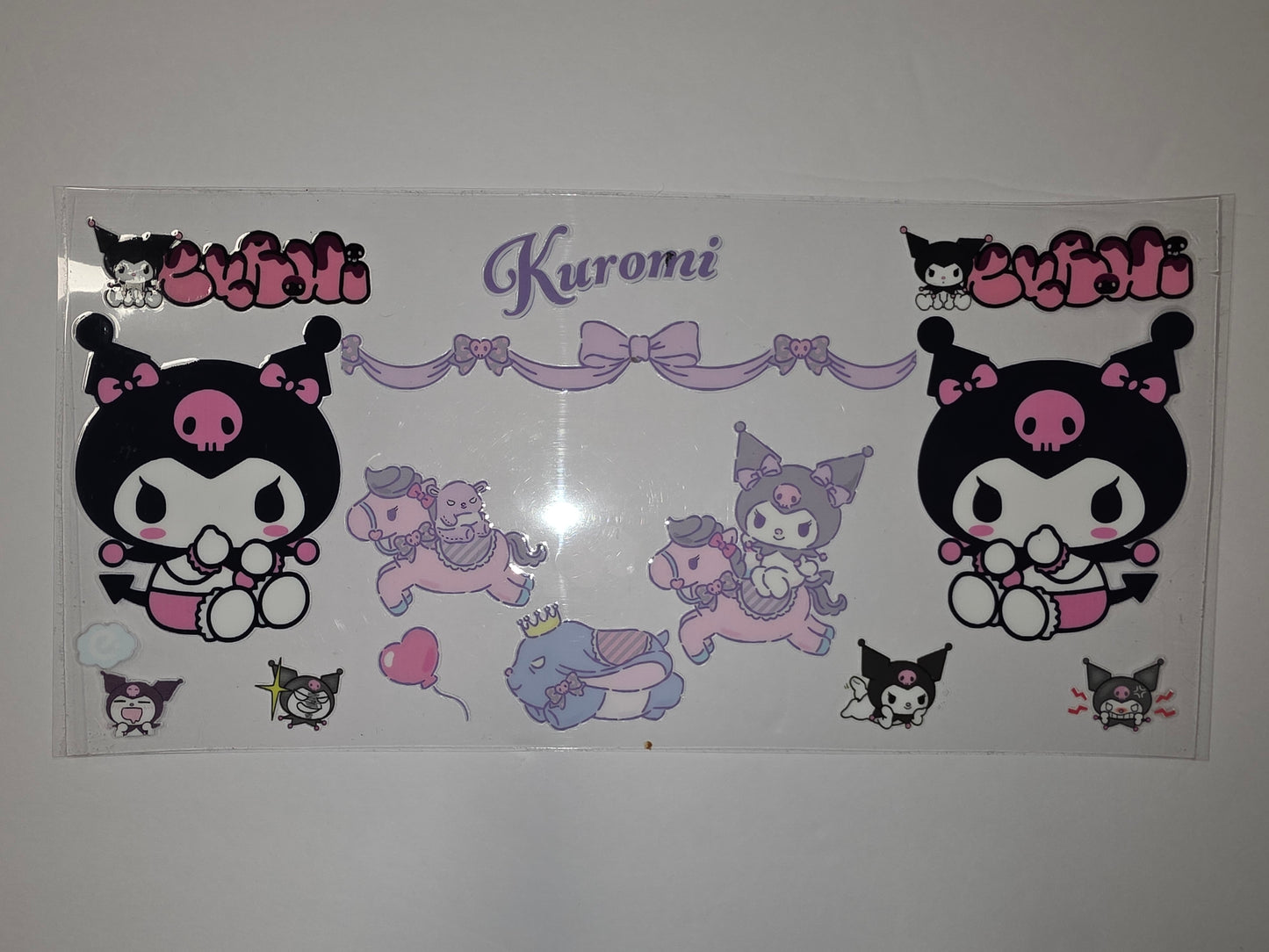 Kuromi Tumbler Wrap Design - Kawaii Pink & Purple Cute Character Art