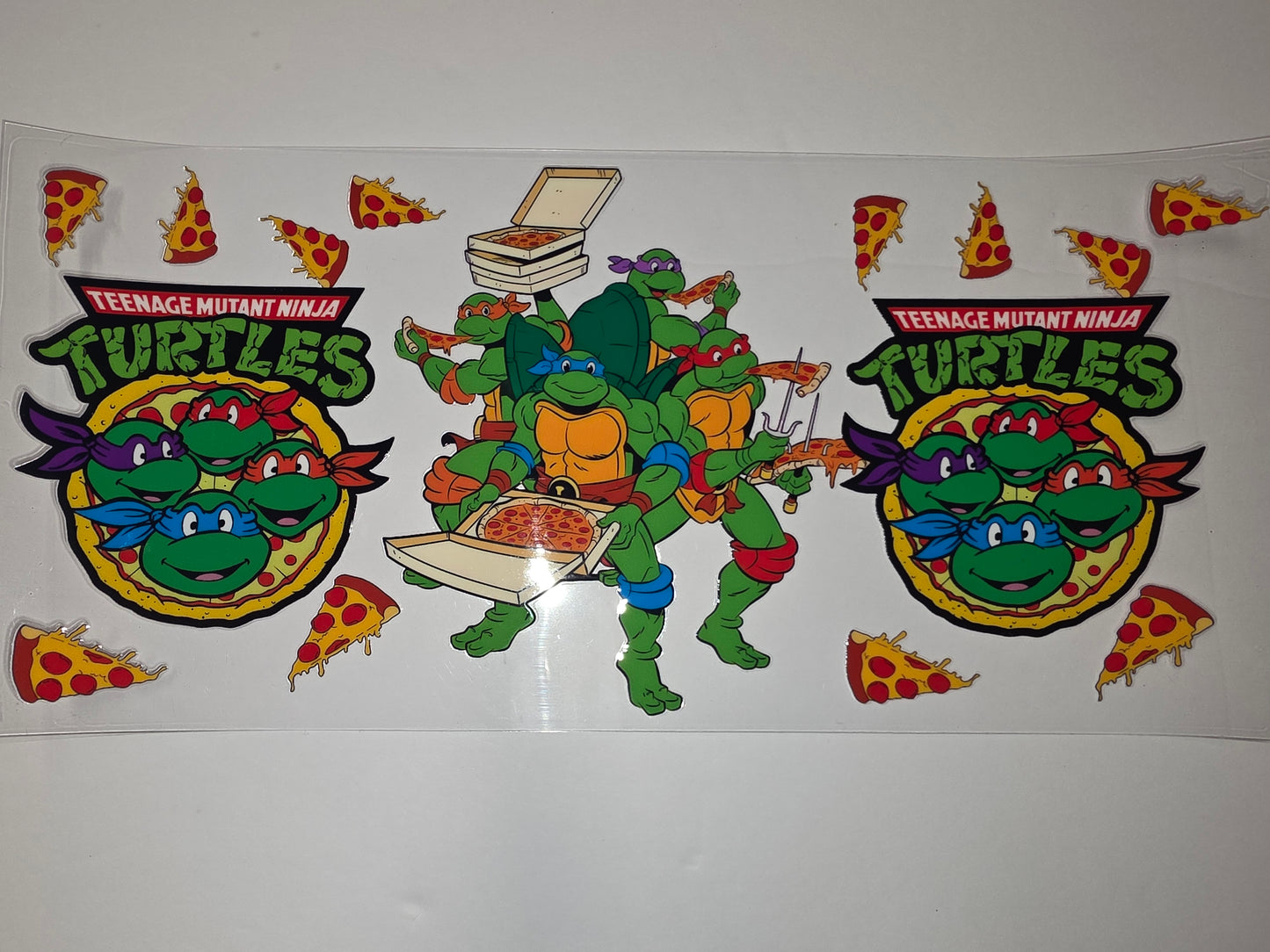 Teenage Mutant Ninja Turtles Pizza Party Tumbler Wrap | Cartoon Character Drinkware Design
