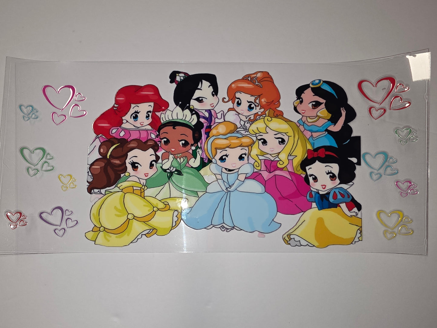 Chibi Princesses Tumbler Wrap - Cute Cartoon Fairytale Characters for Cups