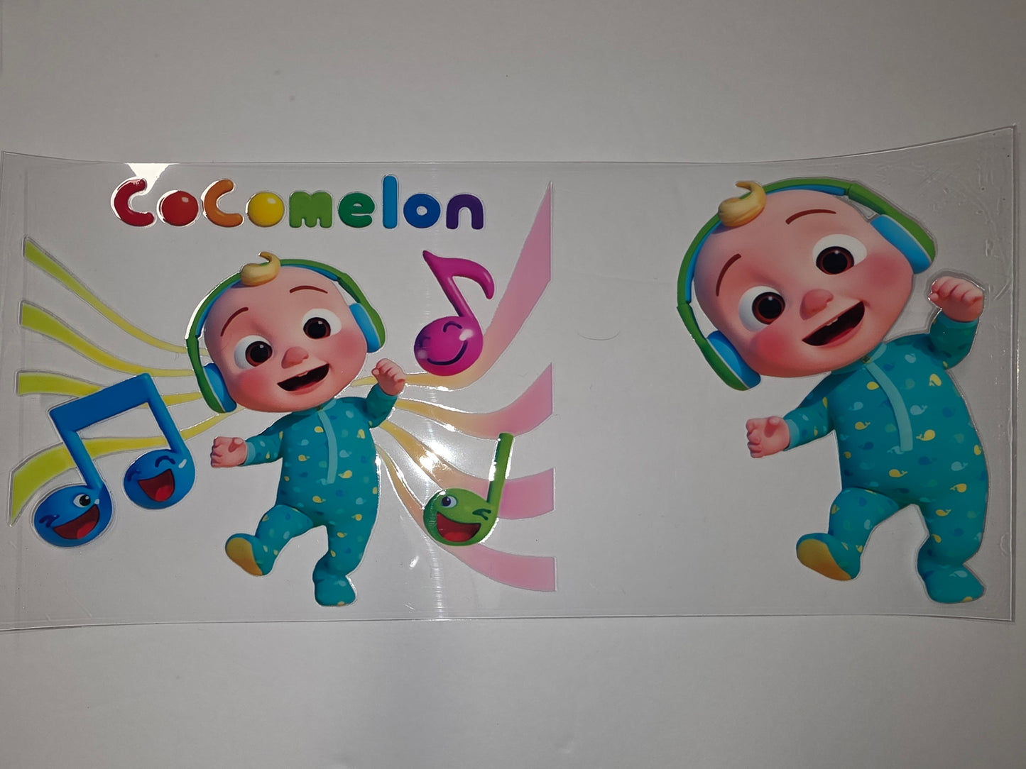 Cocomelon Music Theme Tumbler Wrap - Teal, Yellow, Blue, Pink - Kids Drinkware Design
