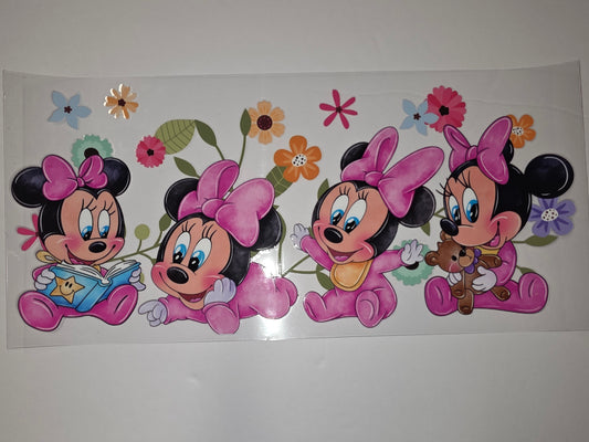 Baby Minnie Mouse Tumbler Wrap - Pink Bows, Flowers, Cute Characters