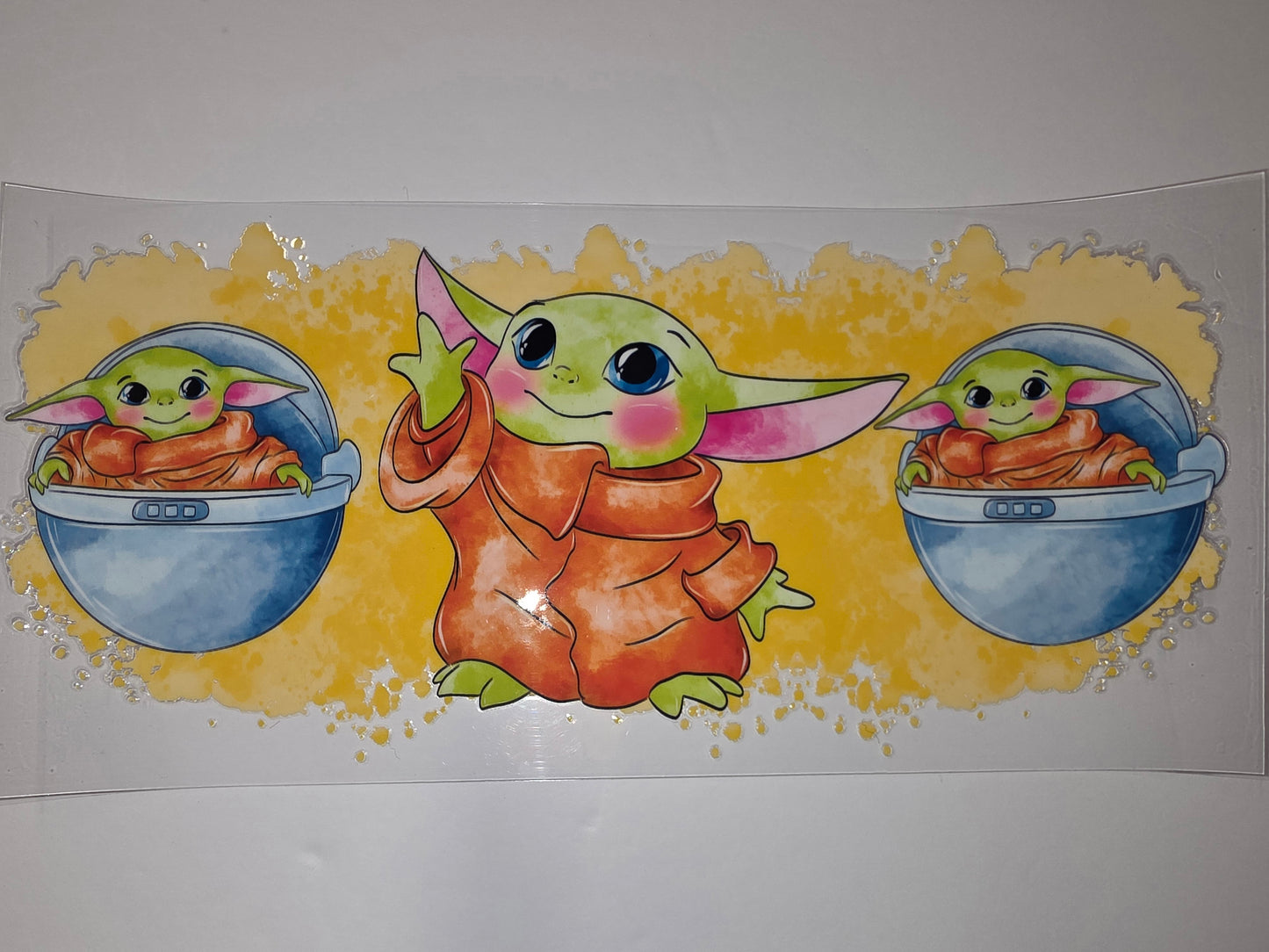 Cute Baby Yoda Tumbler Wrap - Star Wars The Child Sublimation Design