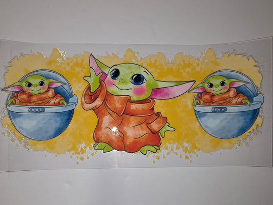 Cute Baby Yoda Tumbler Wrap - Star Wars The Child Sublimation Design