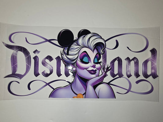 Ursula Disneyland Inspired Tumbler Wrap | Purple Glitter Disney Villain Design